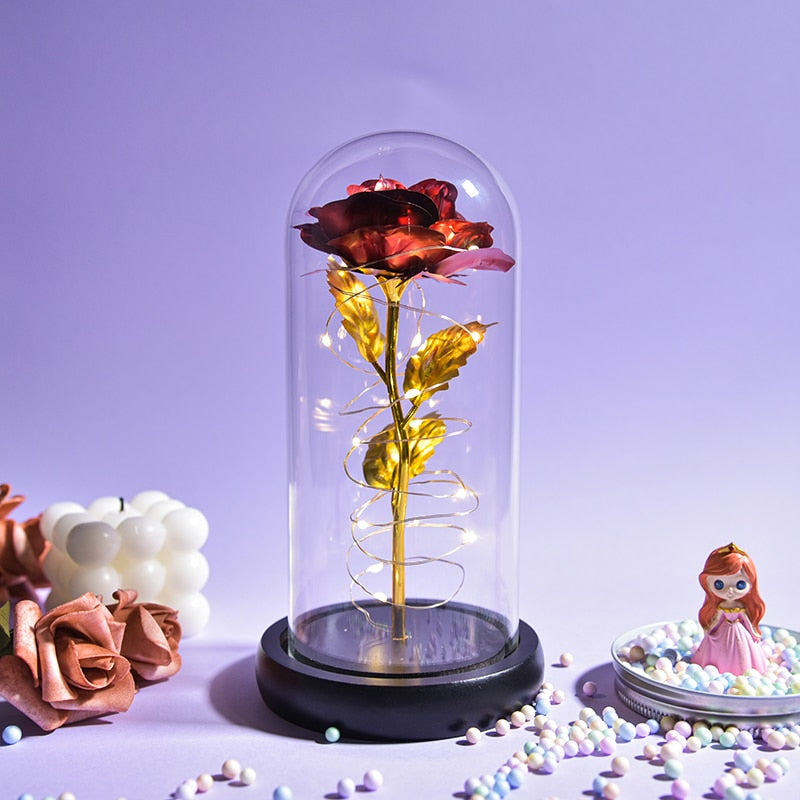 PRESERVED ROSES IN GLASS GALAXY