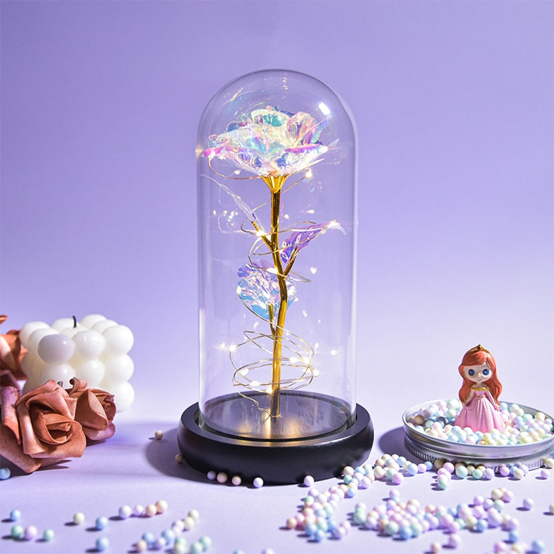 PRESERVED ROSES IN GLASS GALAXY