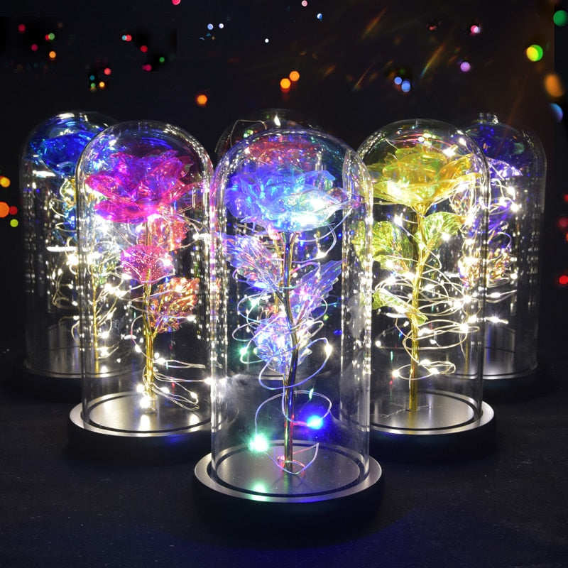 PRESERVED ROSES IN GLASS GALAXY