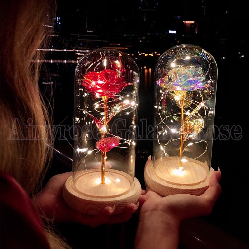 PRESERVED ROSES IN GLASS GALAXY